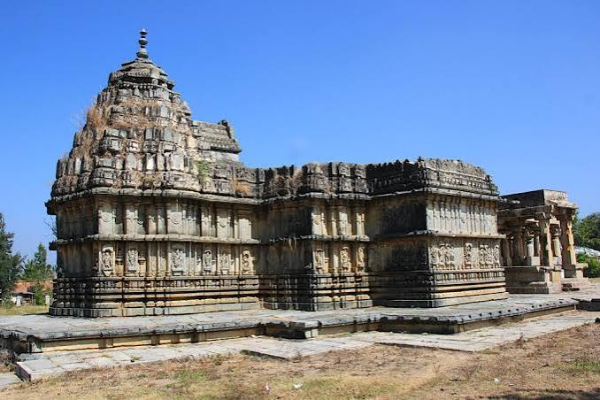 Exterior view of the Yoga Narasimha Temple at Baggavalli
